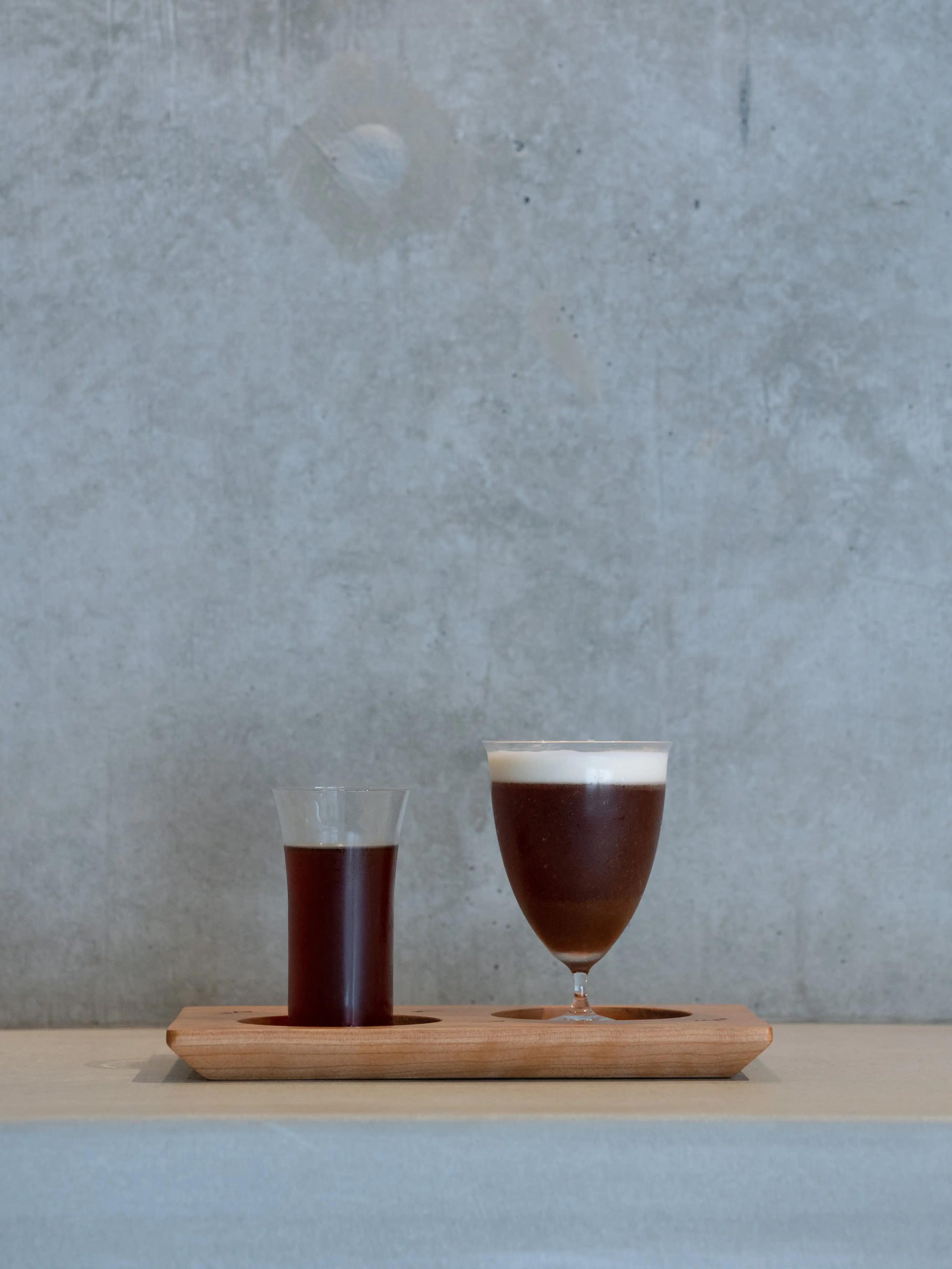 Two China coffee drinks served side by side