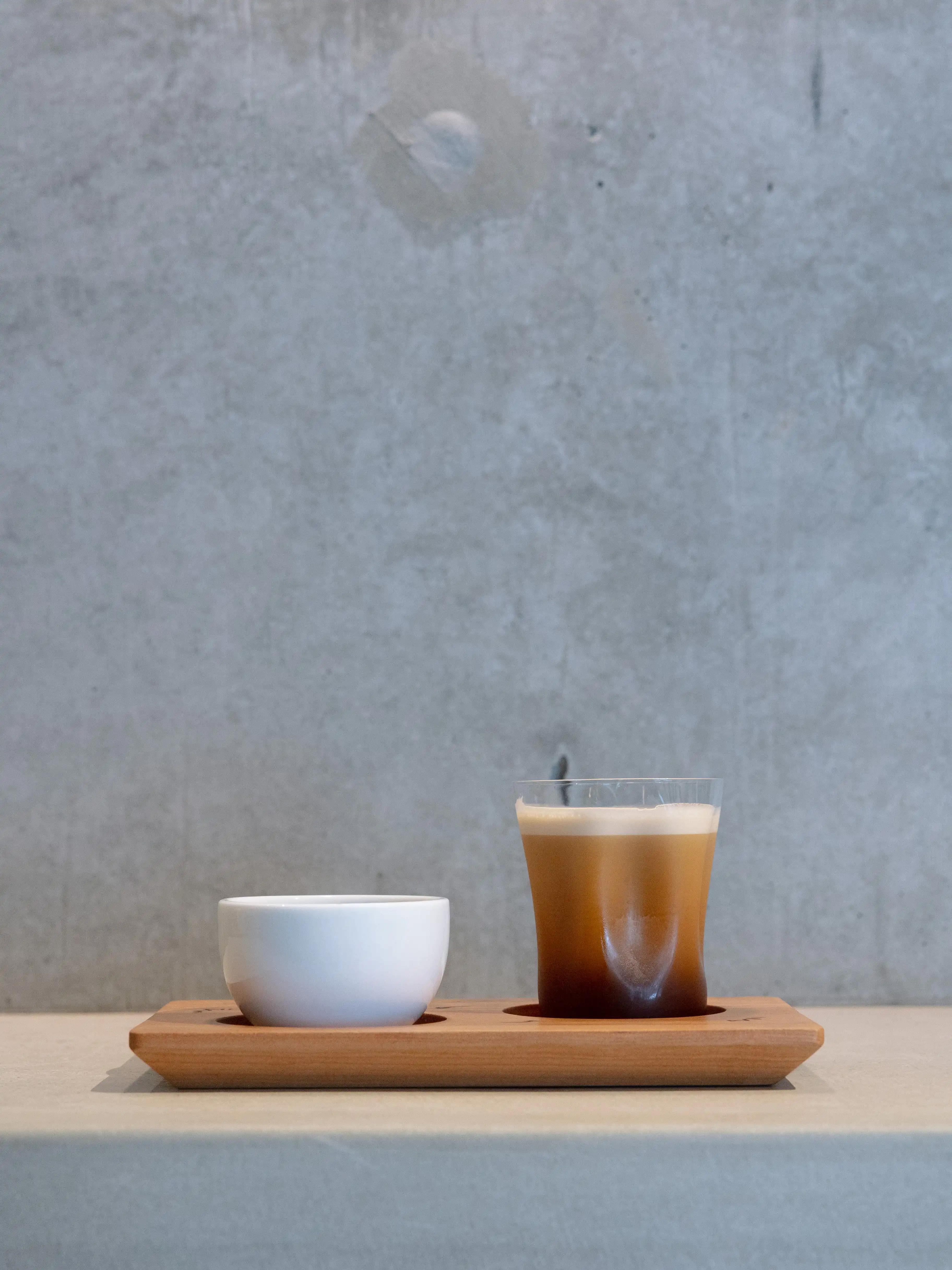 Colombia coffee served in two cups
