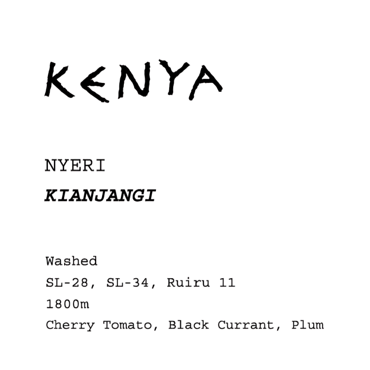 KENYA — Nyeri Kianjangi coffee details